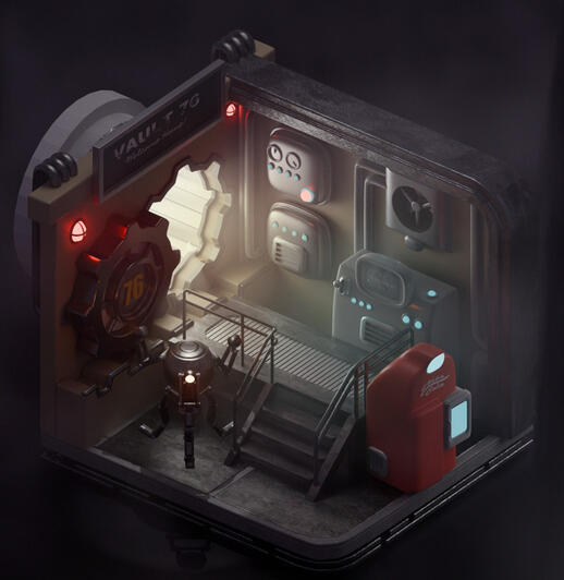 fallout vault fanart diorama